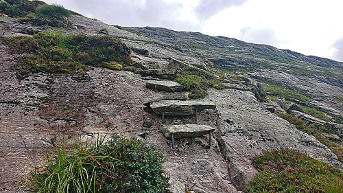 Stone steps in the trail northeast of Haldorhytta