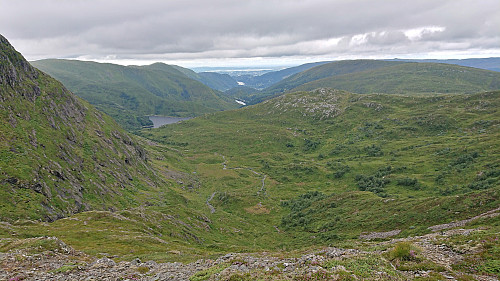 Looking back down Tjørndalen