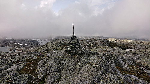 The summit cairn at Taket