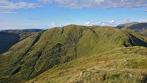 Looking back at Austefjellet from the ascent to Hausdalshorga