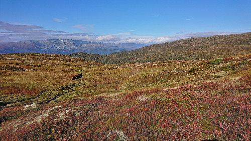 Descending into Budalen from Byrseteggi with Lønahorgi to the left