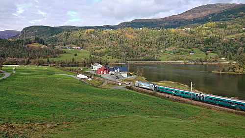 The train from Oslo passing by Seimsgrend
