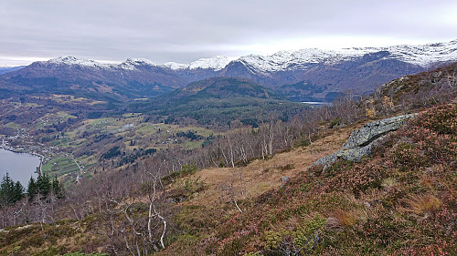 Looking back at Kongsberg from the descent from Kristinuten