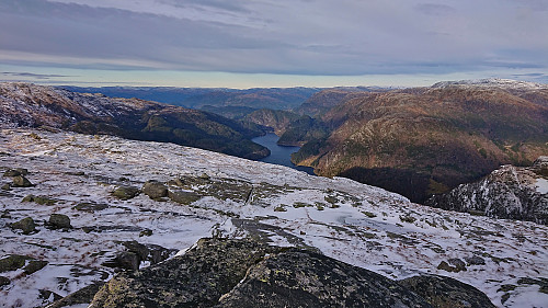 Bolstadfjorden and Straume from the summit