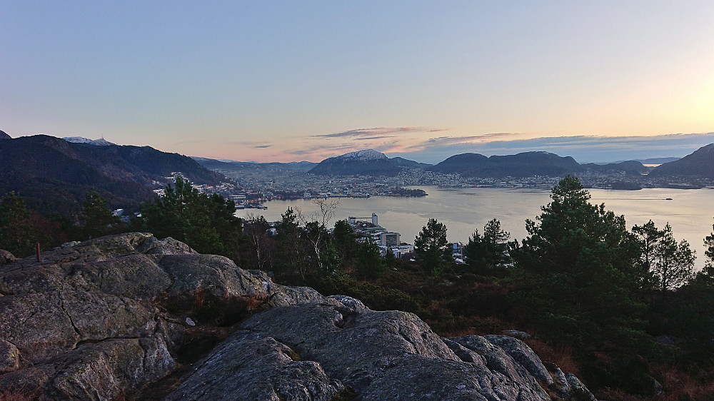Towards the Bergen city center from Ørneberget