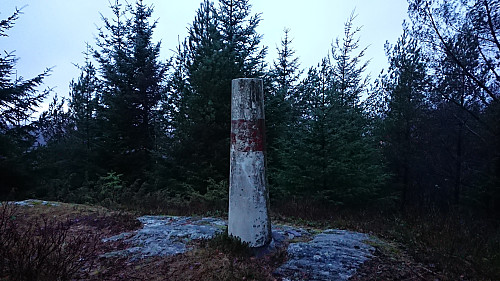 The trig marker at Birkelandsfjellet