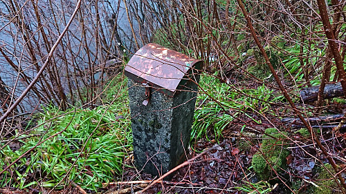 The trig marker southeast of the dam
