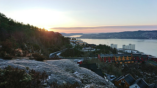 The setting sun from Fagerdalsskaret utsiktspunkt