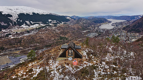 The cabin from above