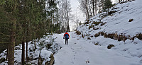 Ascending via the tractor road