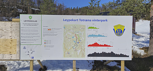 Overview of the ski trails at Totræna