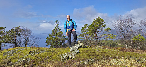 Endre at the old summit cairn