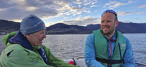 Petter and Endre with Onarheim in the background