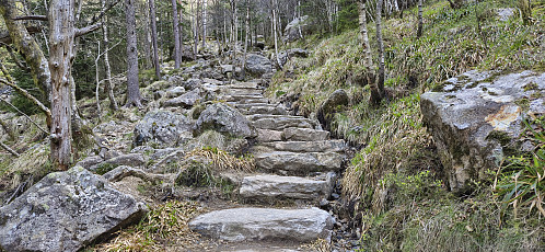 New stone steps in Skredderdalen