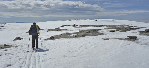 The summit cairn in the distance