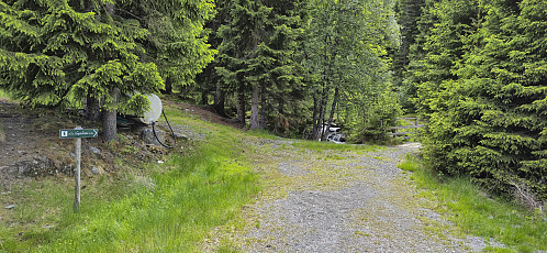 The marked route from the parking lot