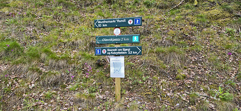 Trail signs at Årøy
