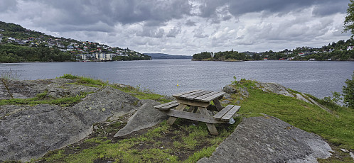 Bench west of the main beach at Vollane