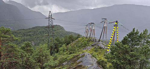 Looking back at the unnamed ridge with the overhanging powerlines