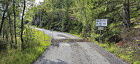 The start of the gravel road