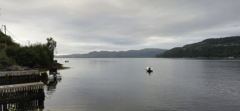 Sørfjorden from Hylkje with Gladihaug in the background and Osterøy to the right