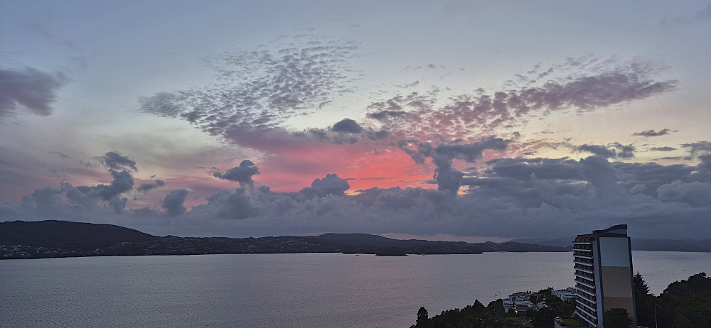 The sunset above Askøy after the hike