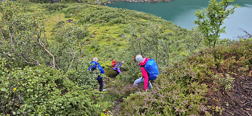 The steep descent to Raunsdalsvatnet (steeper than it looks!)