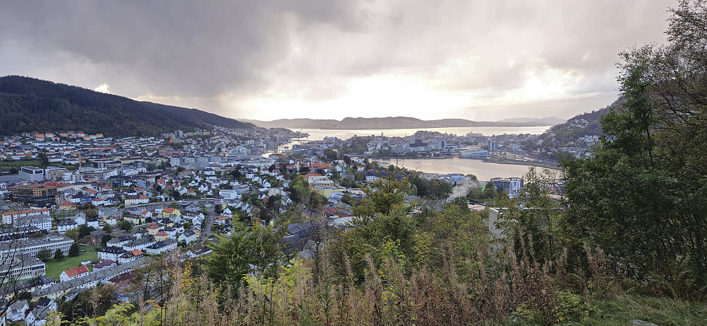 The Bergen city center from above Haukeland sykehus