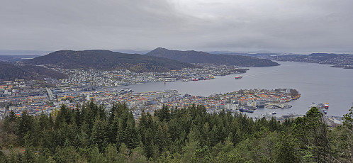 Damsgårdsfjellet and Lyderhorn from north of Fløyvarden