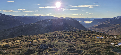Descending from Kjøroldenuten with Nosafjellet in the background