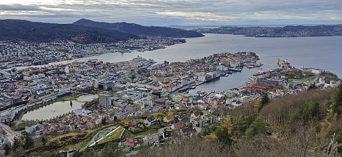 Bergen from the the upper station of Fløibanen