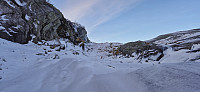 The snow-covered trail