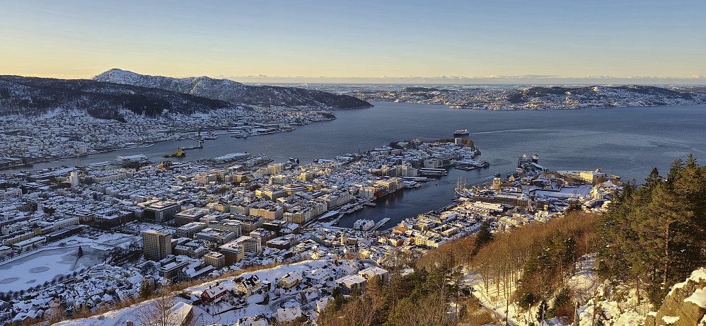 Bergen from the upper station of Fløibanen