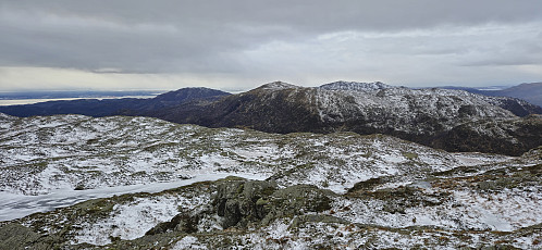 Looking back at Storenova from Gulbrekkefjellet