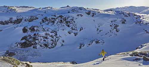 The valley northwest of the summit