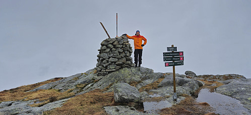 Endre at the summit cairn