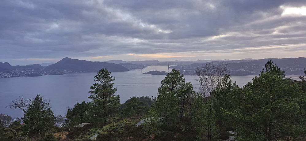 Lyderhorn and Askøybroen from Ørneberget