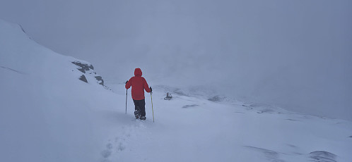 Descending from the summit