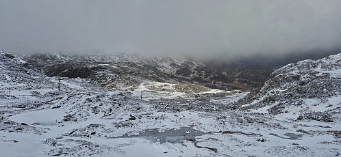 Looking down at the ski lift