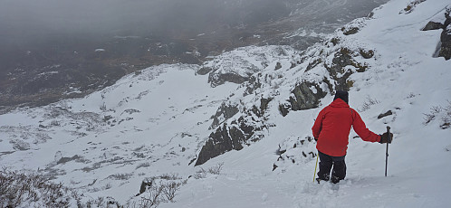 Petter descending from Tindafjellet