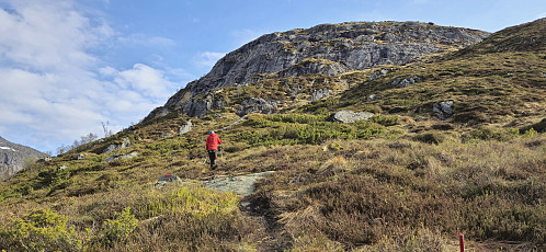 Petter following the marked trail