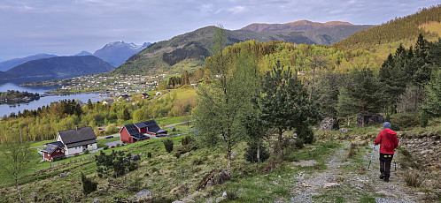 Almost back at the car (in between the houses to the left)