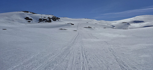 Following the marked winter route back to Finse