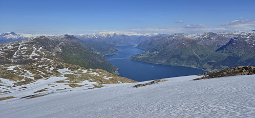 Hardangerbroen and Eidfjord from just below the summit