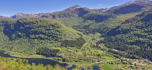 Blånipa from the ascent with our parked car visible at the bottom center