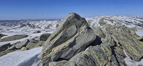 The large boulder marking the highest point at Gråsida