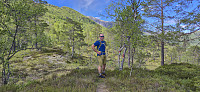 Endre on the marked trail