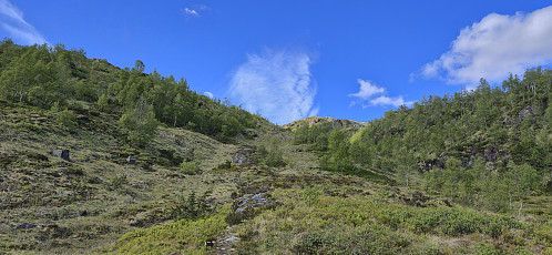 Off-trail ascent from Mælandsstølen