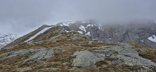 The ridge turning less steep