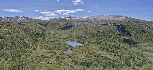 Kvitanosi (left) and Kjerringsnosi (right) from the trail to Gullbrå